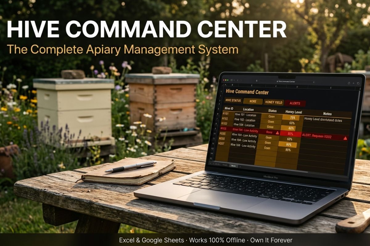 Hive Command Center Dashboard showing hive status indicators